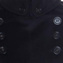 Pre Owned Burberry Prorsum Black Wool and Cashmere Rabbit Fur Panel Detail Dress Coat M