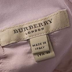 Burberry Metallic Purple Silk Blend Stud Embellished Halter Neck Top S 