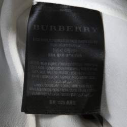 Pre Owned Burberry Black and White Chiffon Pintuck Bodice Maxi Dress M 