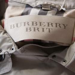 Pre Owned Burberry Brit Beige Cotton Double Breasted Belted Trench Coat XXL