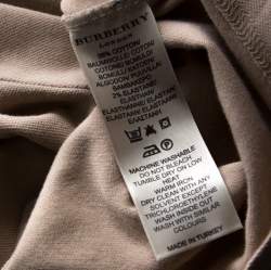 مملوكة مسبقًا Burberry Beige Cotton Puff Sleeve Polo T-Shirt S