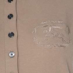 مملوكة مسبقًا Burberry Beige Cotton Puff Sleeve Polo T-Shirt S