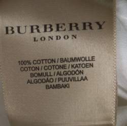 Pre Owned Burberry London White Eyelet Cotton Button Front Short Flared Skirt S