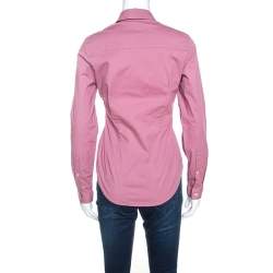 Pre Owned Burberry Brit Pink Stretch Cotton Button Front Shirt S