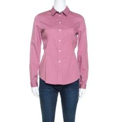 Pre Owned Burberry Brit Pink Stretch Cotton Button Front Shirt S