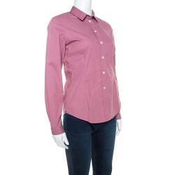 Pre Owned Burberry Brit Pink Stretch Cotton Button Front Shirt S