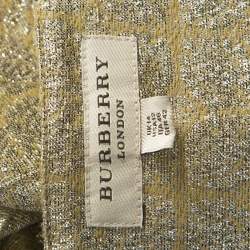 مملوكة مسبقًا Burberry Metallic Jacquard Lame Pencil Skirt L