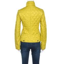 Pre Owned Burberry Pear Green Zip Front Quilted Jacket XS