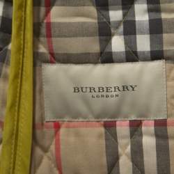 Pre Owned Burberry Pear Green Zip Front Quilted Jacket XS