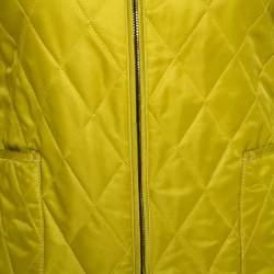 Pre Owned Burberry Pear Green Zip Front Quilted Jacket XS