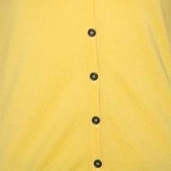 Pre Owned Burberry Brit Yellow Knit Button Front Cardigan S