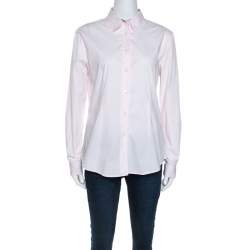 Burberry Light Pink Stretch Cotton Button Front Shirt L