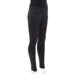 Burberry Brit Dark Grey Denim Skinny Low Rise Jeans M