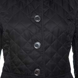 مملوكة مسبقًا Burberry Brit Black Diamond Quilted Button Front Jacket M
