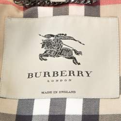 مملوكة مسبقًا Burberry Pink Cotton Double Breasted Harbourne Trench Coat L