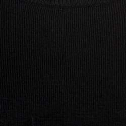 Pre Owned Burberry Brit Black Wool Elbow Patch Detail Crew Neck Dockley Jumper M
