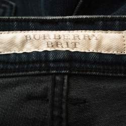 Pre Owned Burberry Indigo Blue Denim Low Rise Slim Fit Jeans M