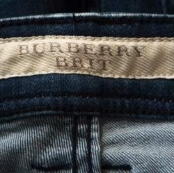 Pre Owned Burberry Brit Indigo Denim Medium Wash Low Rise Skinny Fit Jeans M