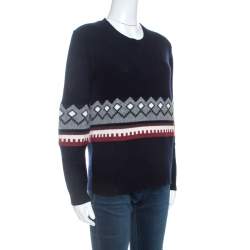 مملوكة مسبقًا بلوزة بربري رقبة مستديرة تريكو وف كحلي S