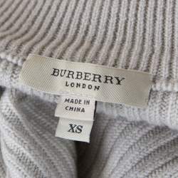 مملوكة مسبقًا كارديجان بربري تفاصيل رقعة كوع مضلع صوف بيج XS