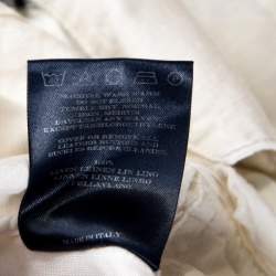 Pre Owned Burberry Off White Linen Pocket Detail Button Front Shirt S