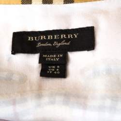 Burberry Beige Nova Check Printed Silk Jumpsuit S