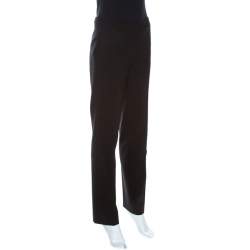 Pre Owned Burberry Black Stretch Wool Blend Tailored Trousers S