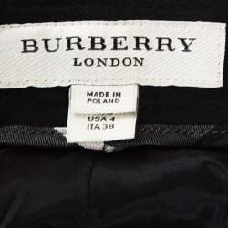 Pre Owned Burberry Black Stretch Wool Blend Tailored Trousers S