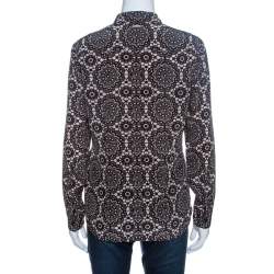 مملوكة مسبقًا قميص بربري أكمام طويلة حرير طباعة دانتيل Kensington  ثنائي اللون S