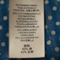 Pre Owned Burberry Brit Blue Polka Dot Cotton Linen Button Front Shirt XL