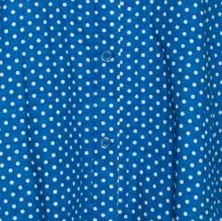 Pre Owned Burberry Brit Blue Polka Dot Cotton Linen Button Front Shirt XL