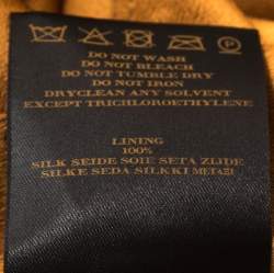 Pre Owned Burberry Bronze Silk Satin Ruffled Wrap Dress S