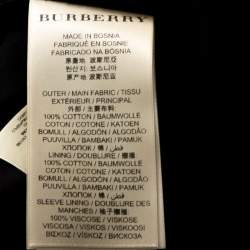 مملوكة مسبقًا معطف طويل بربري بريت حواف مرصعة جلد أسود S