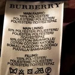 Pre Owned جاكيت بربري بريت بأزرار أمامية مبطن نمط ألماسي الشكل أزرق مقاس وسط (ميديوم)