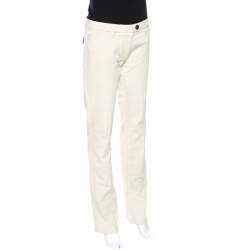 Pre Owned Burberry Beige Cotton Regular Fit Trousers M 