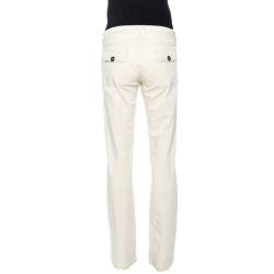 Pre Owned Burberry Beige Cotton Regular Fit Trousers M 