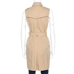 Pre Owned Burberry Brit Beige Cotton Sleeveless Trench Coat S