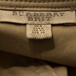 Pre Owned Burberry Brit Beige Cotton Sleeveless Trench Coat S