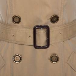 Pre Owned Burberry Brit Beige Cotton Sleeveless Trench Coat S