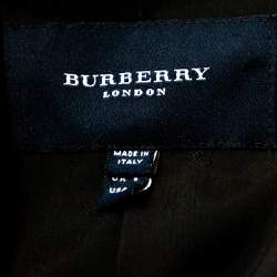 Pre Owned Burberry Black Pinstripe Wool Tailored Skirt Suit S