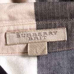 مملوكة مسبقًا Burberry Brit Beige Exploded Check Cotton Tunic Top L