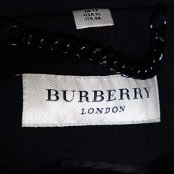 Pre Owned Burberry Black Wool Blend Cape Coat M