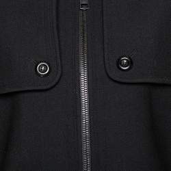 Pre Owned Burberry Black Wool Blend Cape Coat M