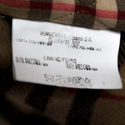 Pre Owned جاكت بربري منفوخ أزرار أمامية بني فينتدج L