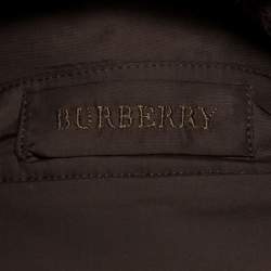 Pre Owned جاكت بربري منفوخ أزرار أمامية بني فينتدج L