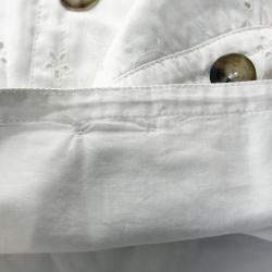 Pre Owned Burberry London White Eyelet Cotton Button Front Short Flared Skirt S