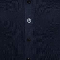 Pre Owned Burberry Prorsum Navy Blue Silk & Cotton Knit Studded Top S