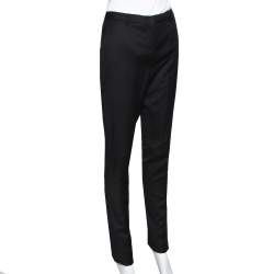 Pre Owned Burberry Black Wool Tailored Trousers S