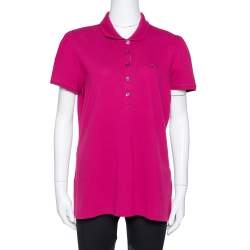 Pre Owned Burberry Brit Fuschia Cotton Pique Fitted Polo T Shirt XL