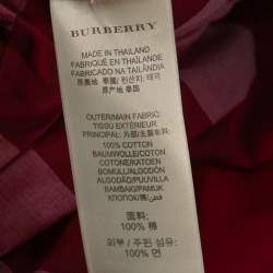 Pre Owned قميص بربري قطن أحمر كاروهات نوفا  أمامي مقاس كبير جدًأ - إكس لارج